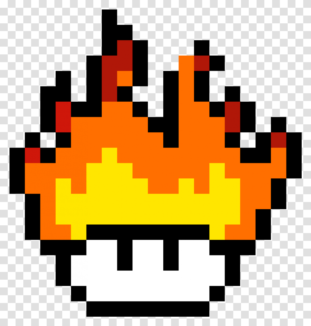Fire Mushroom Pixel Art, Pac Man, First Aid Transparent Png
