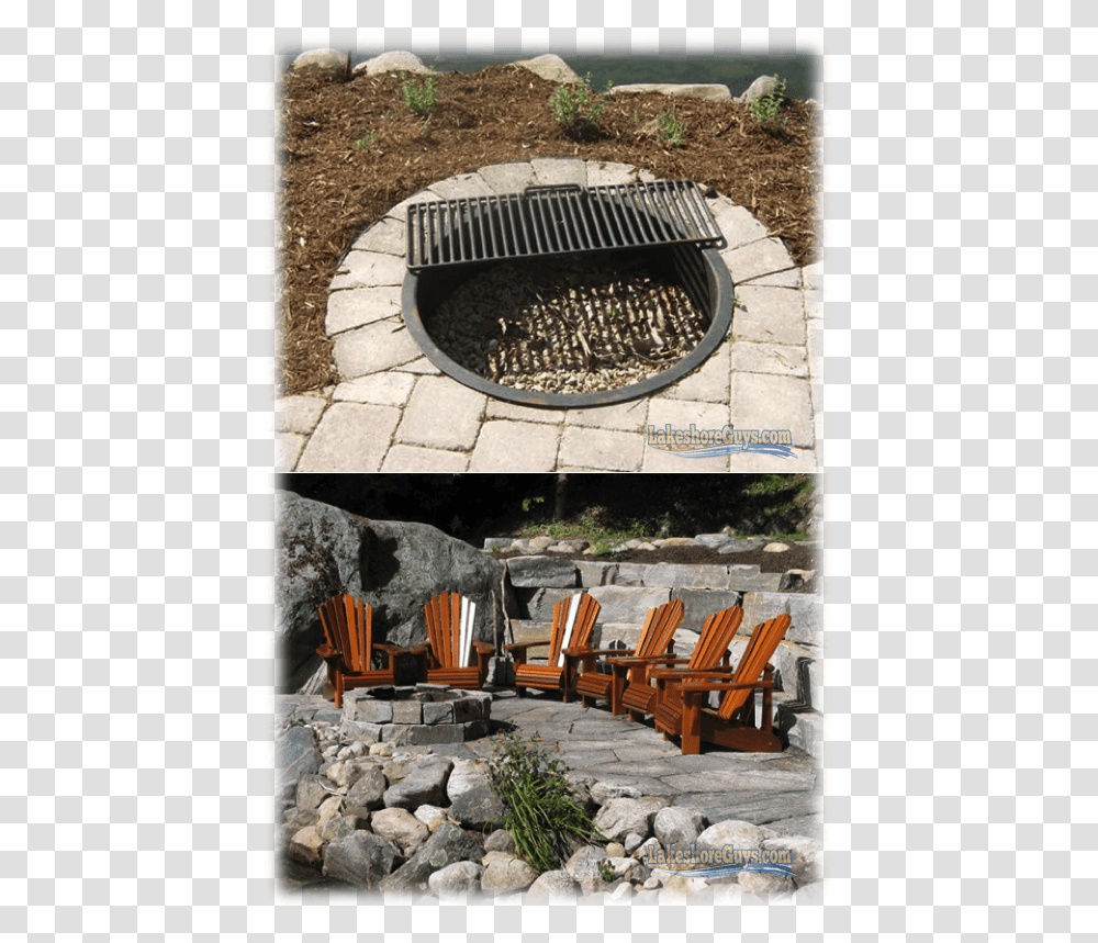 Fire Pit Shoreline Fire Pit, Slate, Chair, Flagstone, Walkway Transparent Png