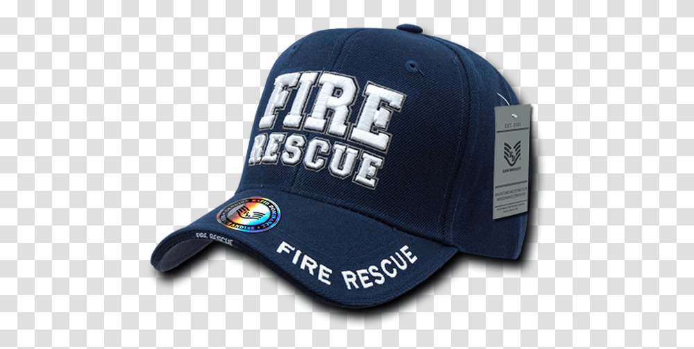 Fire Rescue Cap Blue Baseball Cap, Apparel, Hat Transparent Png