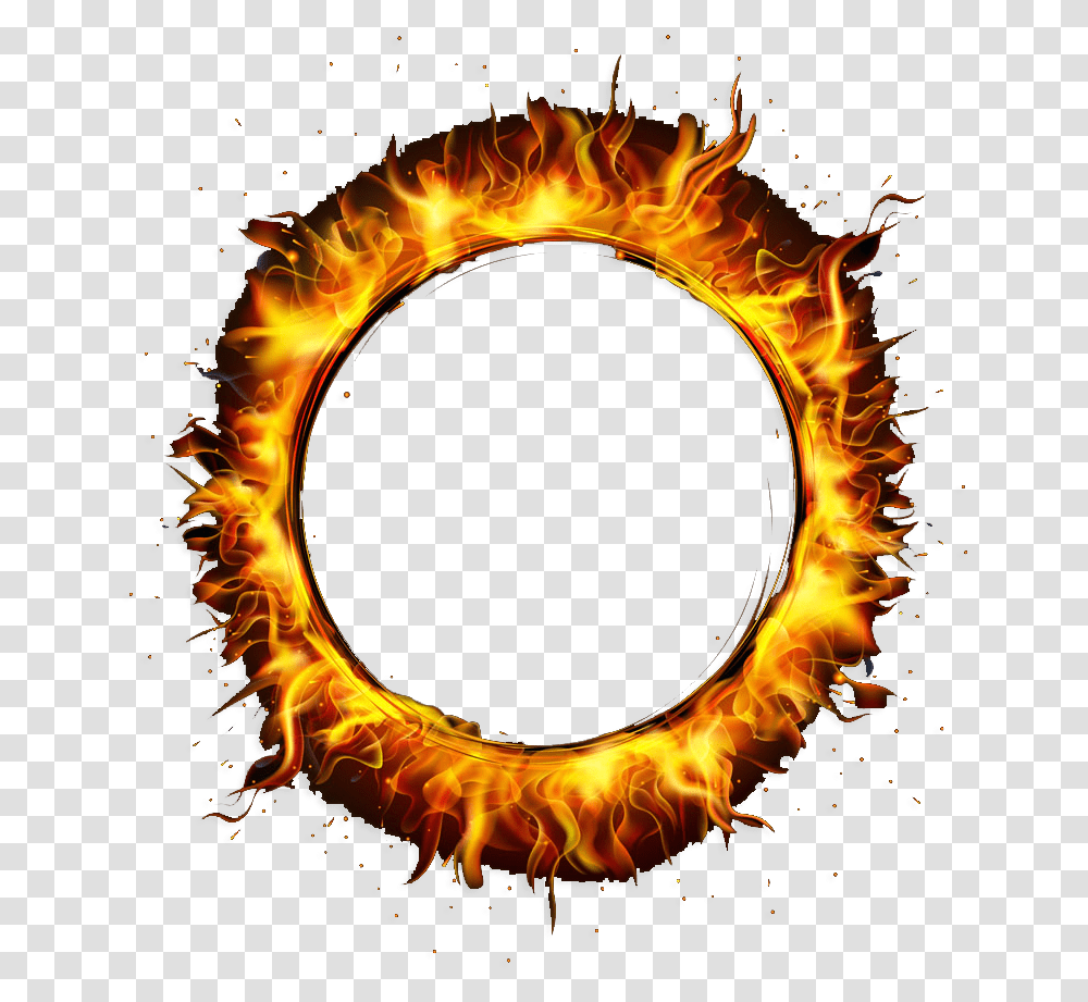 Fire Ring Banner Free Fire, Flame, Bonfire, Eclipse Transparent Png