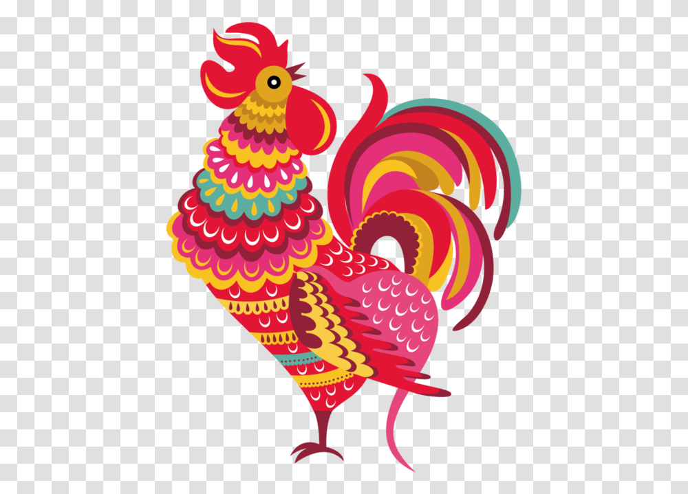 Fire Rooster, Bird, Animal, Poultry, Fowl Transparent Png