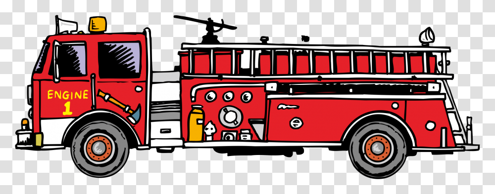 Fire Safety Firefighter Clip Art Fire Truck Side View, Vehicle, Transportation, Fire Department Transparent Png