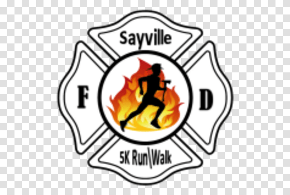 Fire Silhouette Sayville Fire Department 5k Run Walk Fire Fighter Helmet Sticker, Person, Human, Symbol, Logo Transparent Png