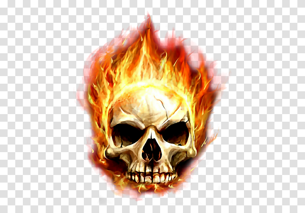 Fire Skull Ghost Flaming Skull, Bonfire, Flame Transparent Png