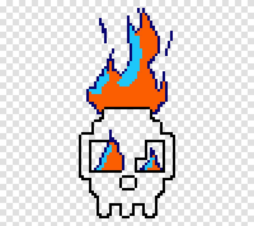 Fire Skull Grid Minecraft Pixel Art Cool, Pac Man Transparent Png