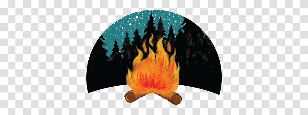 Fire Sky Trees Texture Flame, Painting, Art, Nature, Bonfire Transparent Png