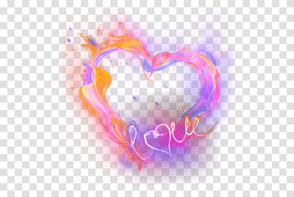 Fire Smokey Ribbon Cute Lightpainting Luminous Ognennoe Serdce, Neon, Bonfire Transparent Png