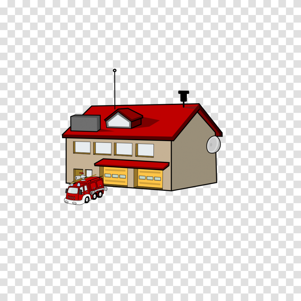 Fire Station Clip Art Vector Clip Art Online Fire Station Clipart, Housing, Building, Fire Truck, Vehicle Transparent Png
