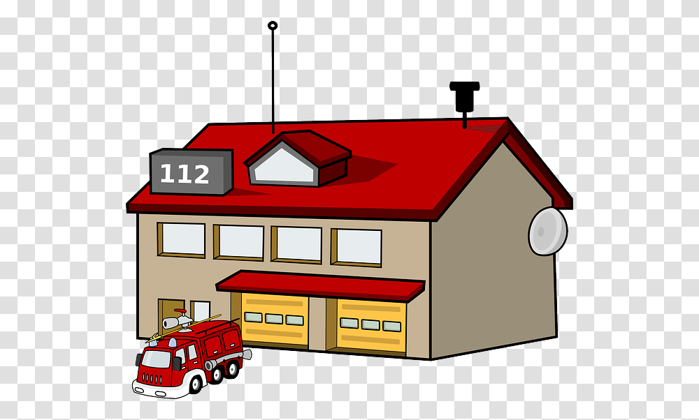 Fire Station Clipart, Vehicle, Transportation, Fire Truck, Fire Department Transparent Png