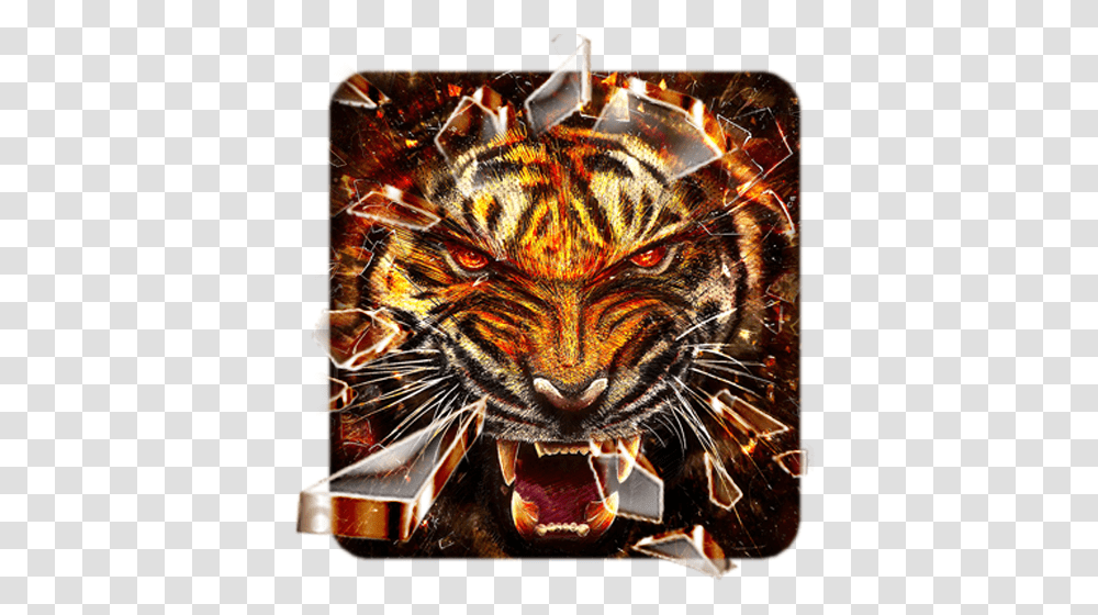 Fire Tiger Launcher Theme Live Hd Wallpapers Tiger Fire Wallpaper Hd, Wildlife, Animal, Mammal, Leisure Activities Transparent Png