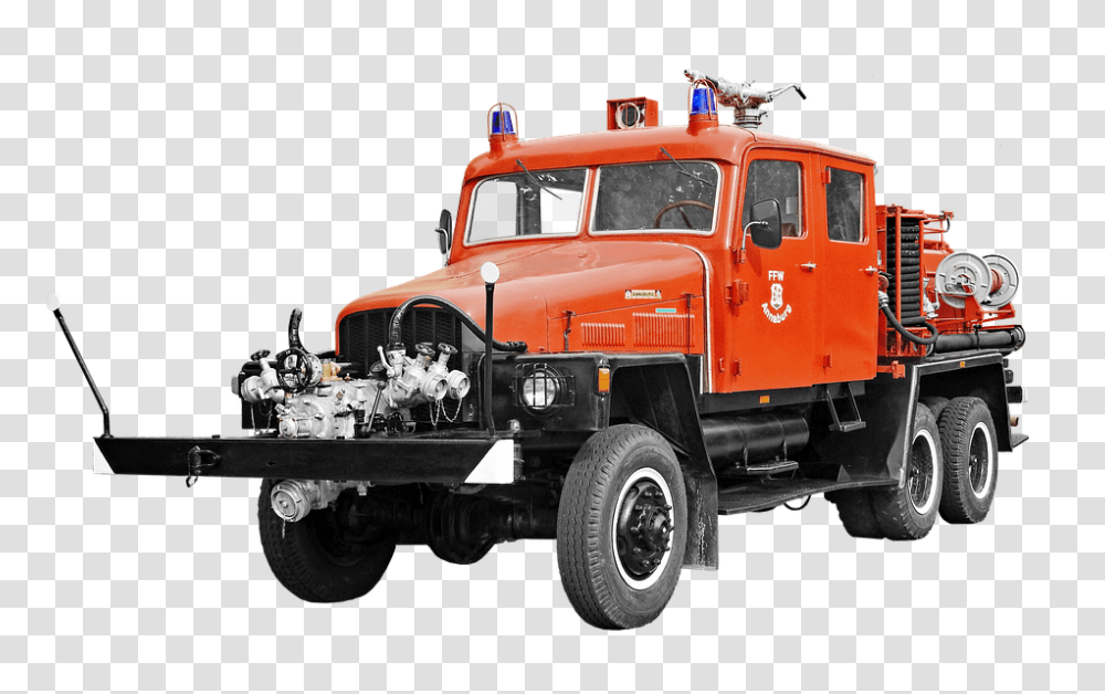 Fire Truck, Car, Vehicle, Transportation, Tire Transparent Png