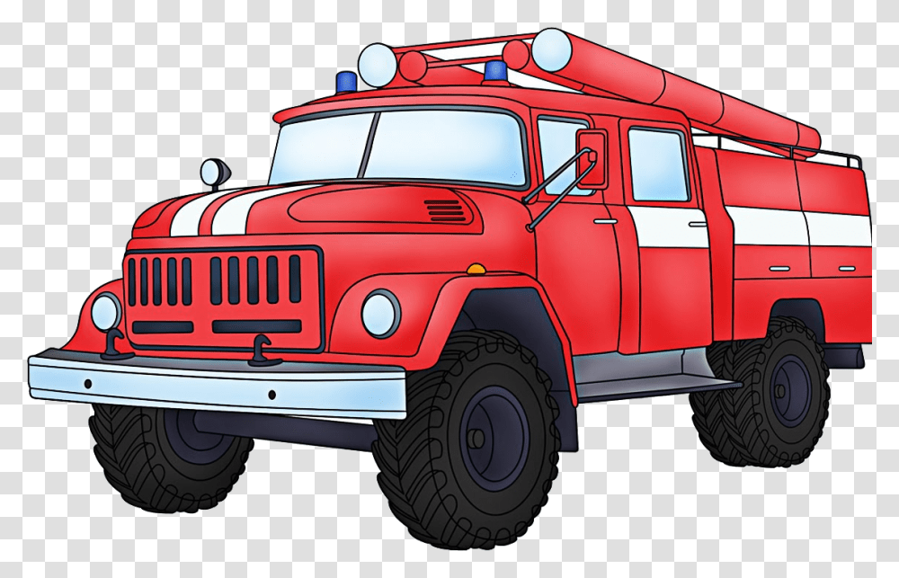 Fire Truck, Car, Vehicle, Transportation, Van Transparent Png