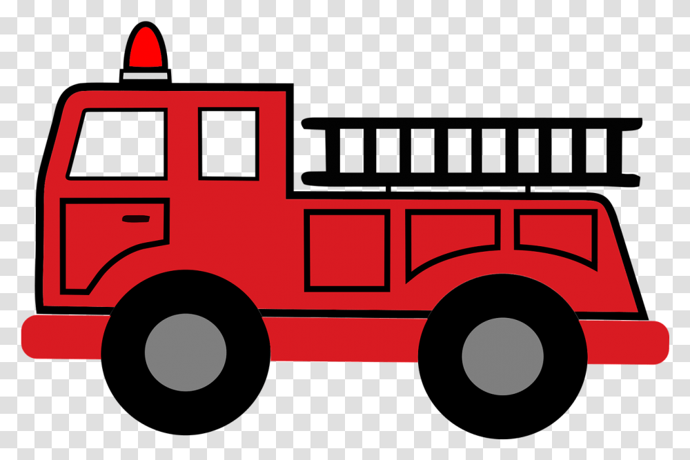 Fire Truck Hook And Ladder Small Fire Truck Drawings, Vehicle, Transportation, Fire Department Transparent Png