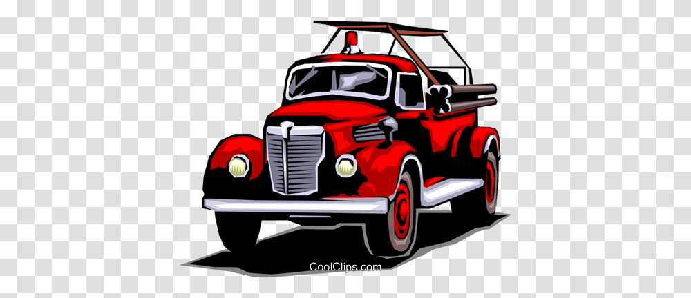 Fire Truck Royalty Free Vector Clip Art Illustration, Vehicle, Transportation, Lawn Mower, Tool Transparent Png