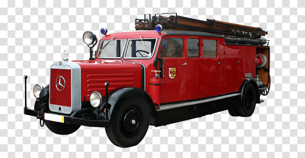 Fire Truck Volunteer Firefighter Oldtimer Brandbil, Vehicle, Transportation, Fire Department Transparent Png
