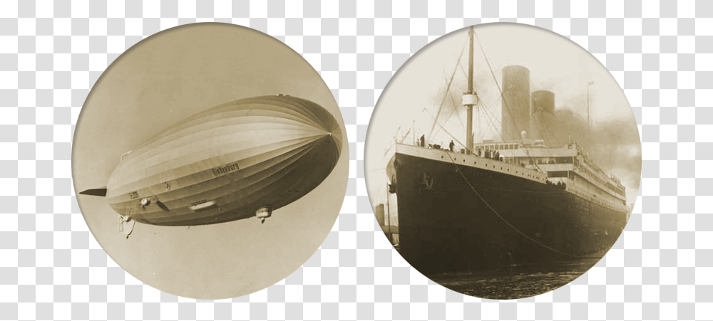 Fire & Ice Hindenburg And Titanic Hindenburg And Titanic, Transportation, Vehicle, Ship, Aircraft Transparent Png