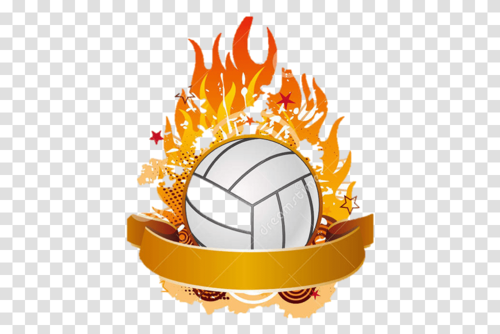 Fire Volleyball Ball, Birthday Cake, Dessert, Food, Flame Transparent Png