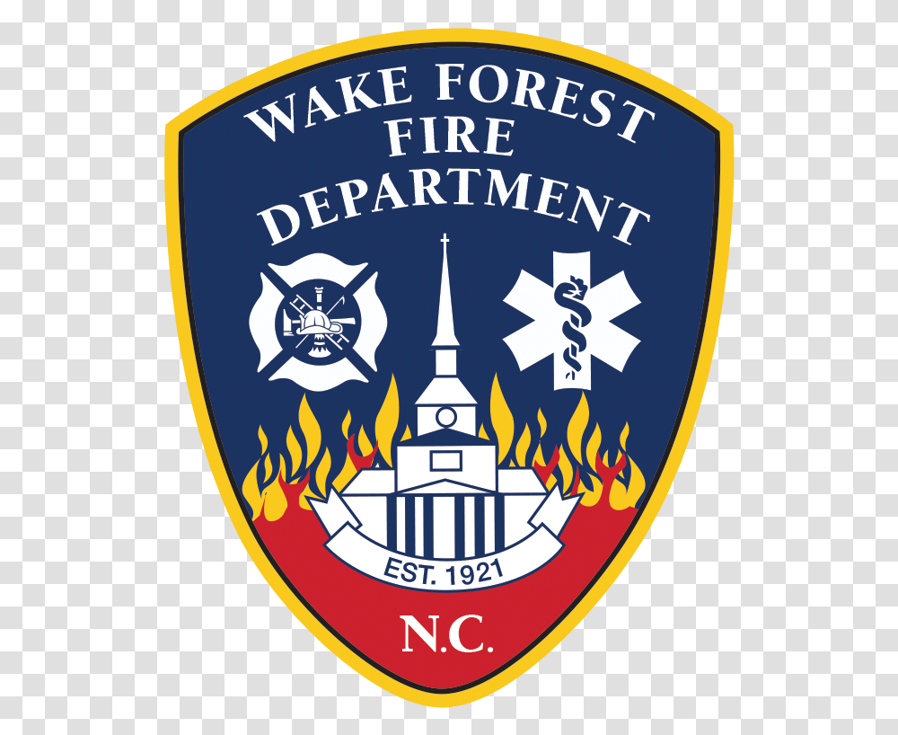 Fire Wake Forest Fire Department Logo, Symbol, Trademark, Armor, Badge Transparent Png