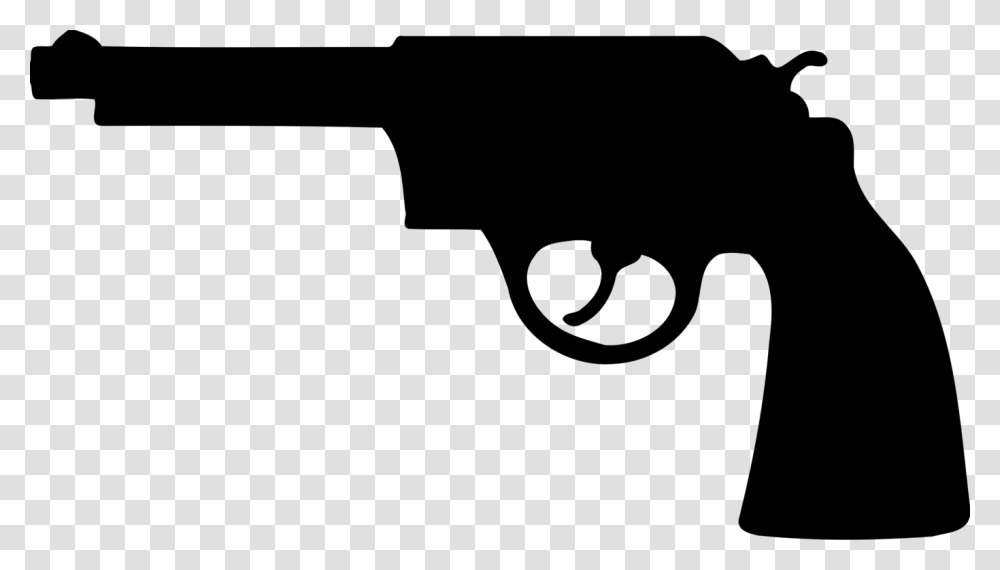 Firearm Revolver Pistol Handgun Silhouette, Gray, World Of Warcraft Transparent Png