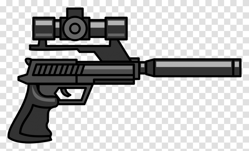 Firearm Sniper Rifle Pistol Gun Silencer, Weapon, Weaponry, Machine Gun Transparent Png