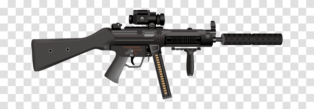 Firearm Submachine Gun Weapon Heckler Amp Koch Mp5 Vector Submachine Gun, Weaponry, Rifle Transparent Png