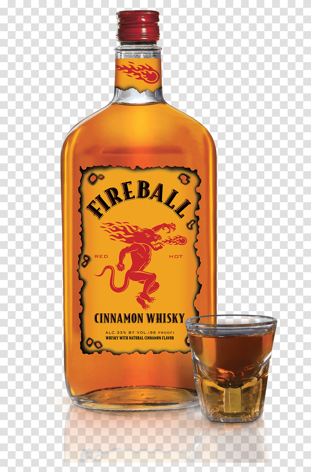 Fireball Whiskey, Liquor, Alcohol, Beverage, Drink Transparent Png