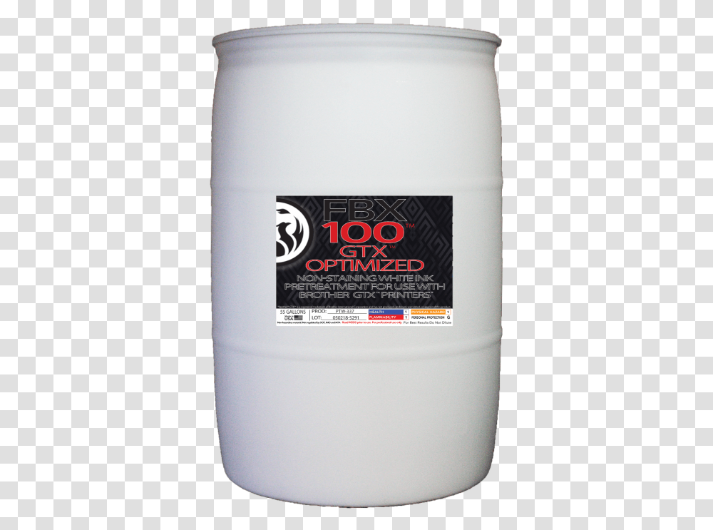 Firebird Gtx Optimized Pretreatment 55 Gallon Drum Acrylic Paint, Barrel, Cylinder, Cosmetics, Label Transparent Png