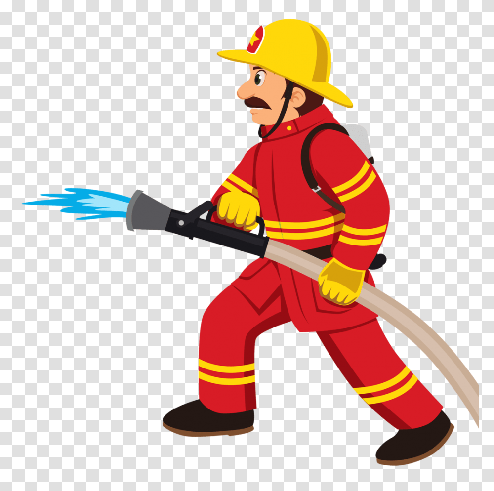 Firefighter And Fire Truck Clip Art, Person, Human, Fireman, Hat Transparent Png