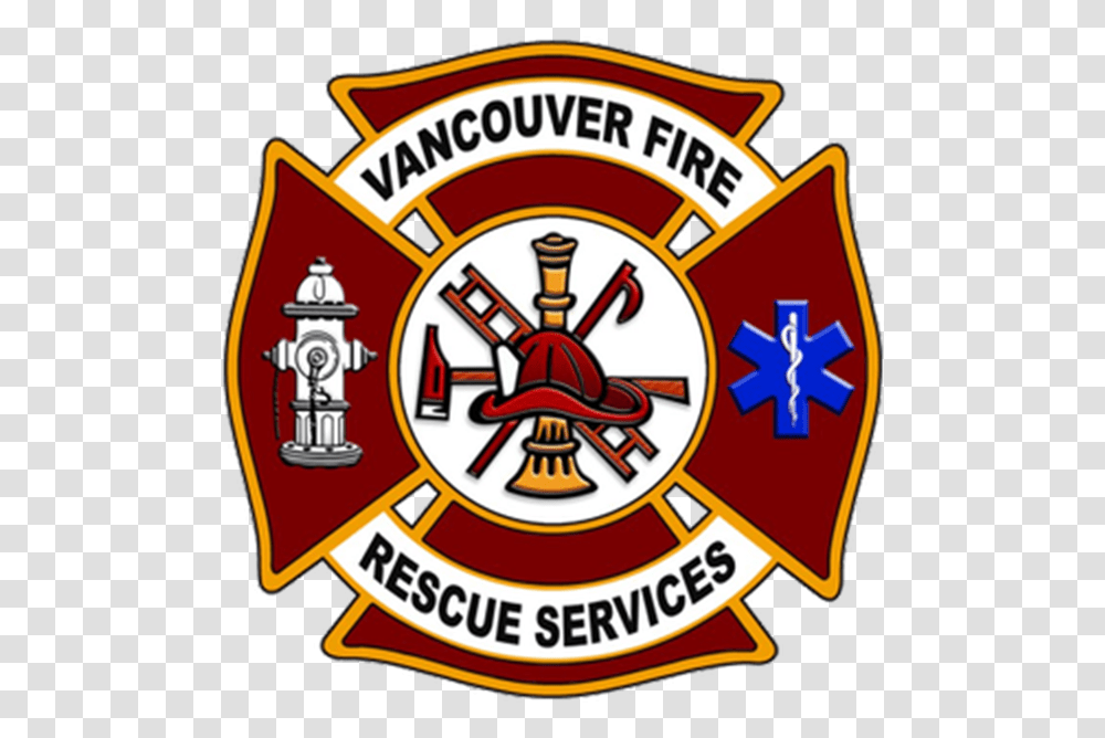 Firefighter Badge Patch Plaques Logo Vancouver Fire Department, Ketchup, Food, Symbol, Trademark Transparent Png