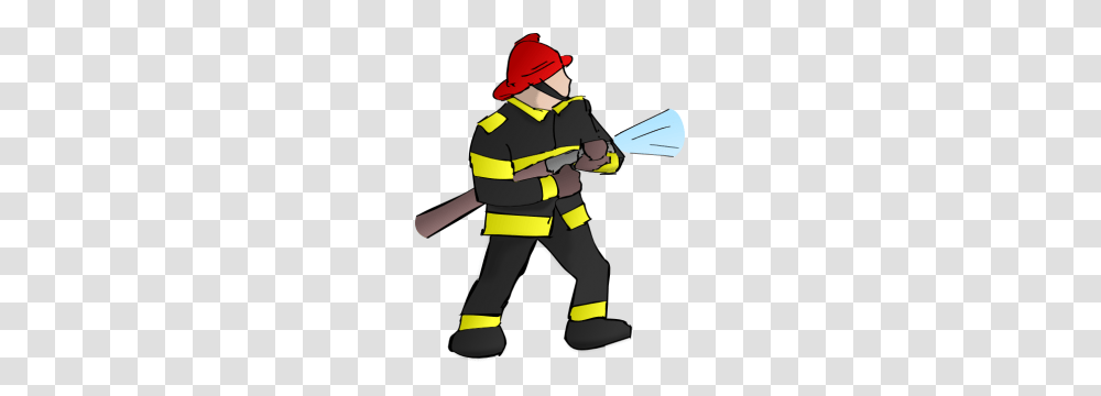 Firefighter Clipart Black And White, Person, Human, Fireman Transparent Png