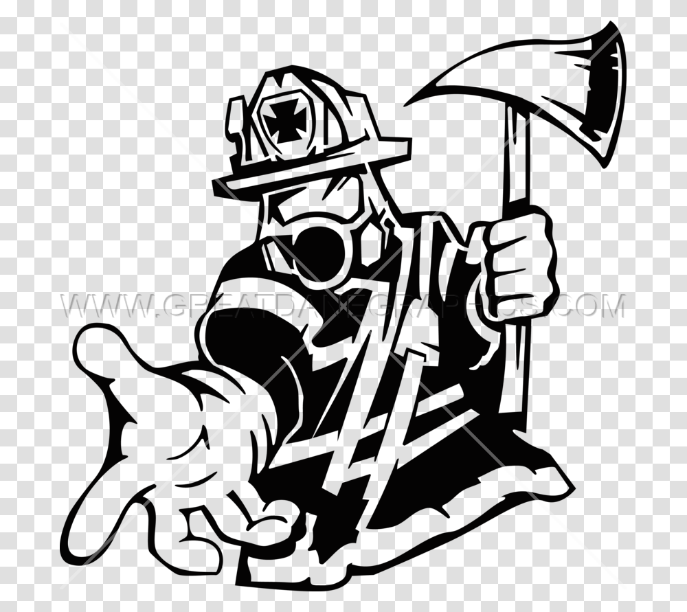 Firefighter Clipart Cartoon Firefighter Black And White, Sport, Sports, Bow, Archery Transparent Png