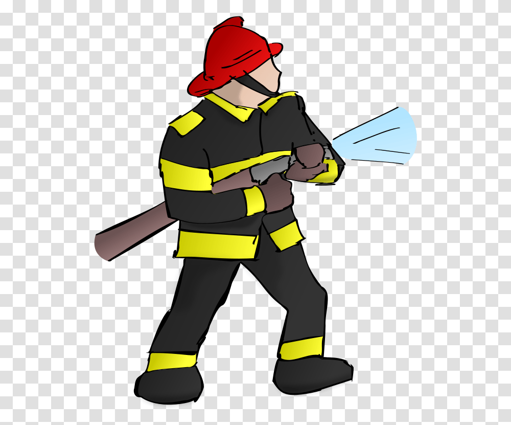 Firefighter Fire Fireman Hose Rescue Water Helmet Firefighter Clipart, Person, Human, Apparel Transparent Png