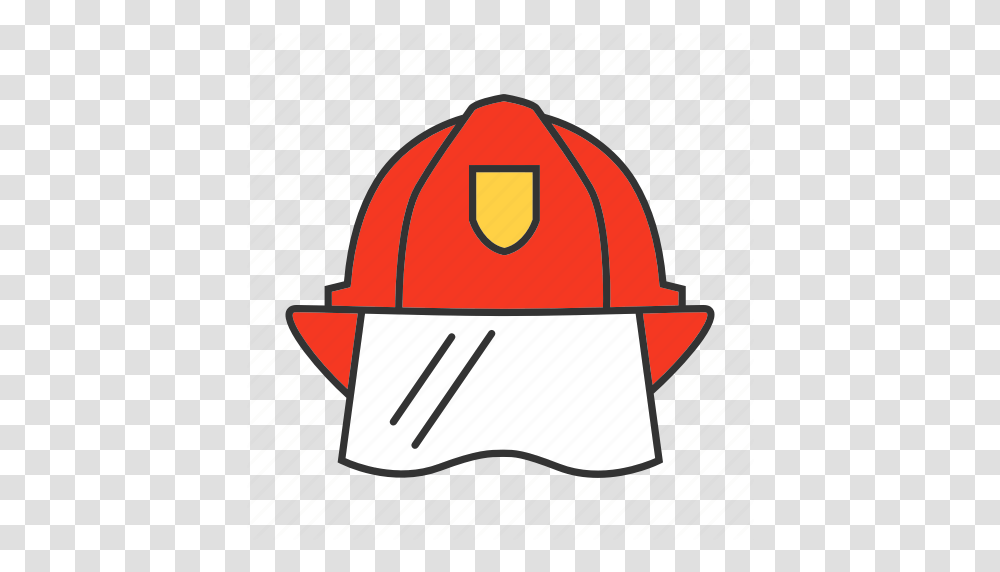 Firefighter Fireman Hard Hat Headwear Helmet Protection Icon, Apparel, Hardhat Transparent Png