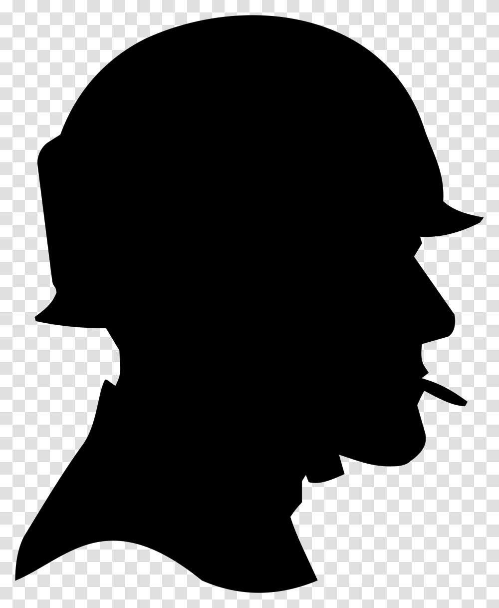 Firefighter Hat Clip Art Black And White, Silhouette, Person, Human Transparent Png
