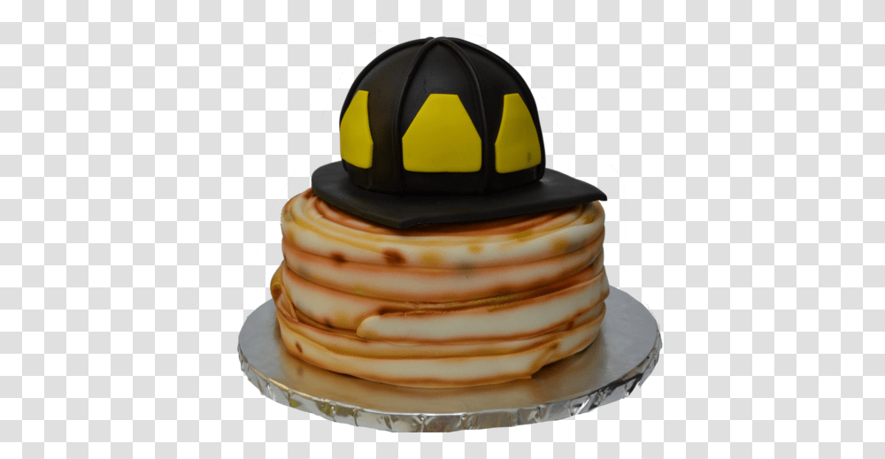 Firefighter Helmet And Hose Cake Toronto Bnh, Pancake, Bread, Food Transparent Png