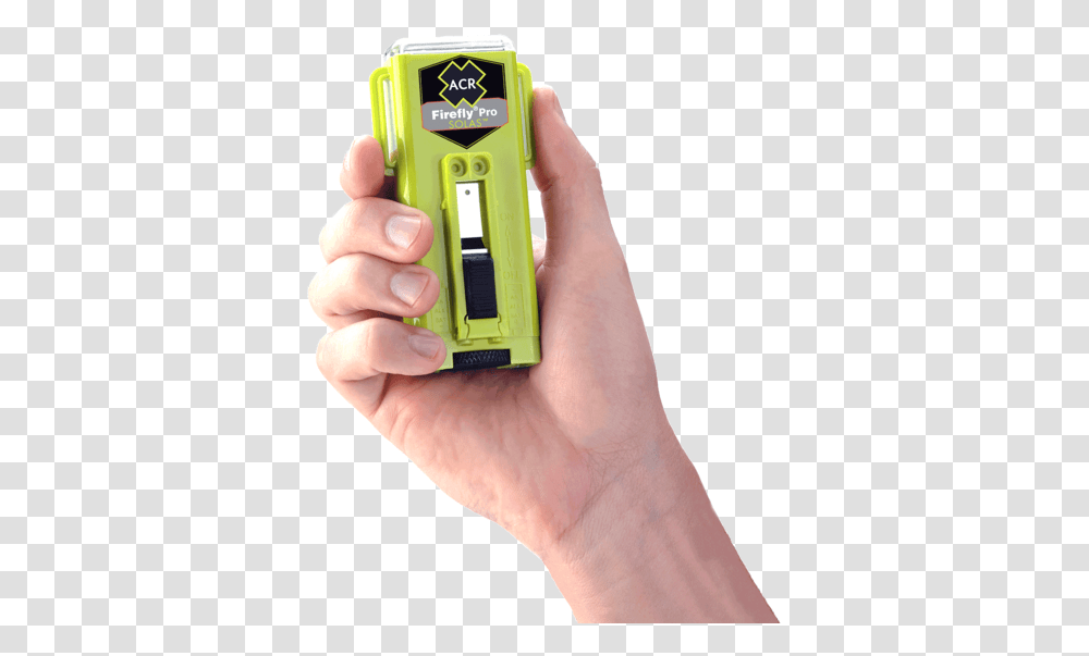 Firefly Pro Solas Strobe Marker Lights In Hand Firefly Strobe Light, Person, Human, Electrical Device, Wristwatch Transparent Png