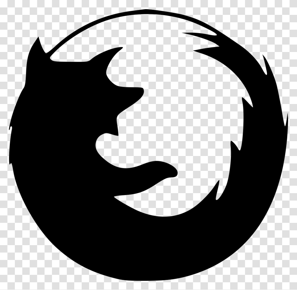 Firefox Alt Firefox Logo Black And White, Stencil, Batman Logo, Trademark Transparent Png