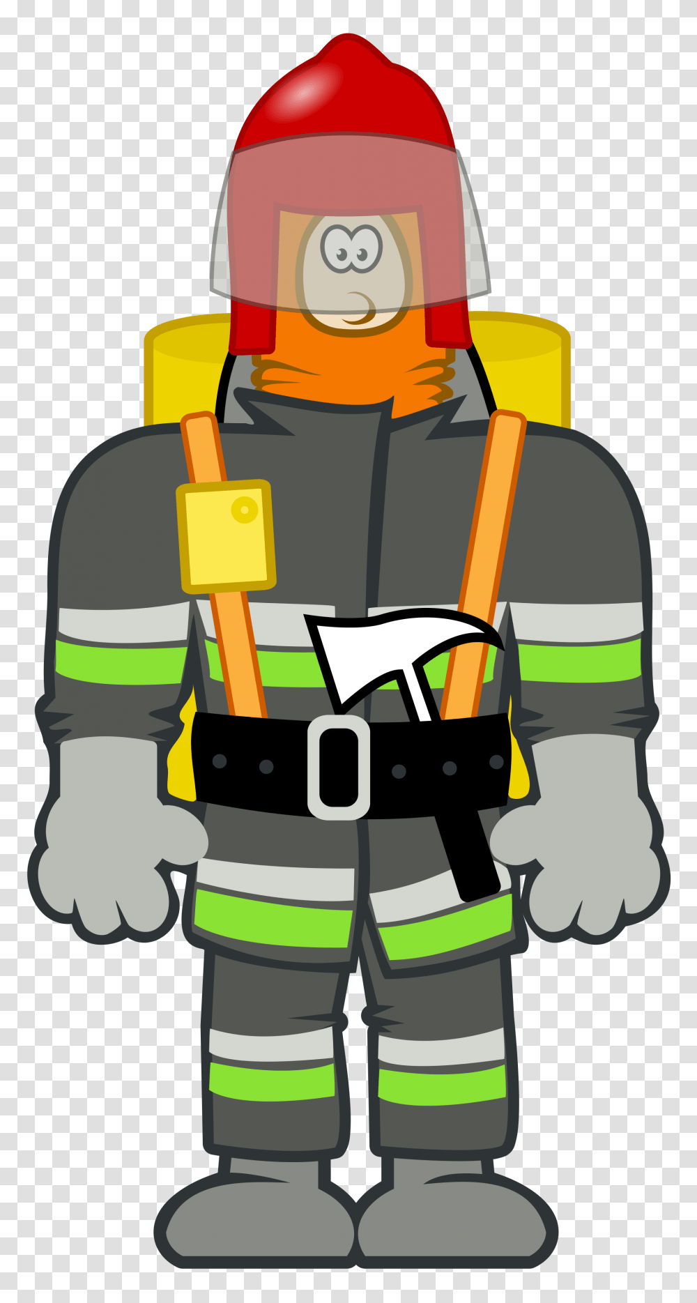 Fireman Dressed For Action, Apparel, Lifejacket, Vest Transparent Png