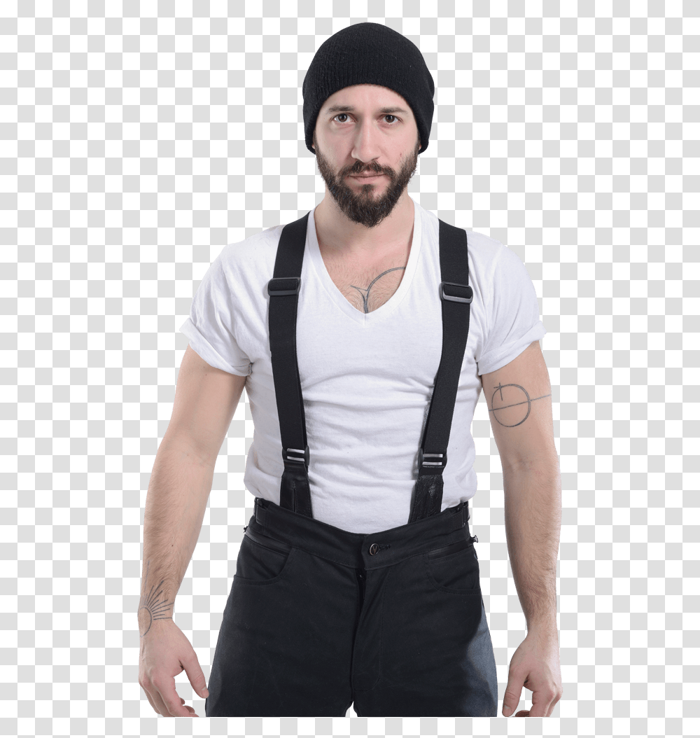 Fireman Suspenders Beanie, Person, Human Transparent Png