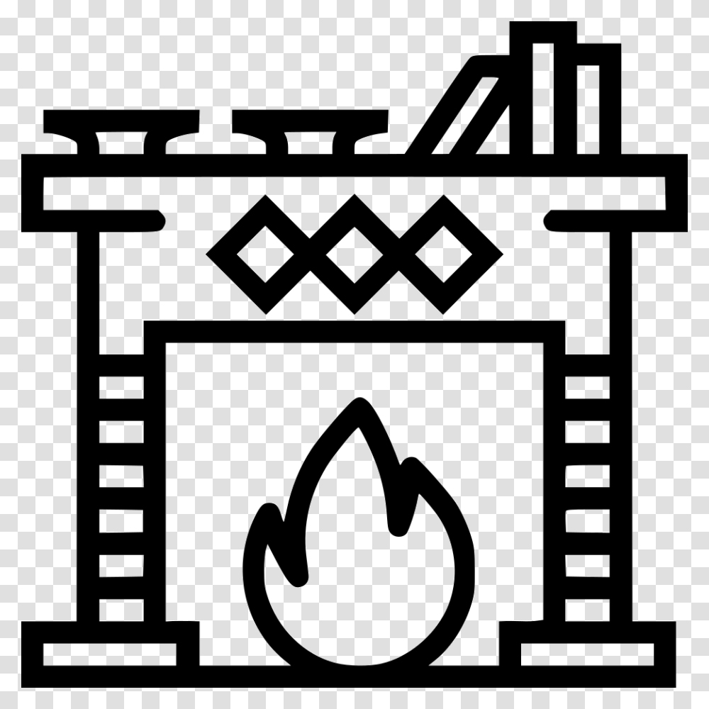 Fireplace Fireplace Icon Free, Stencil, Plan Transparent Png