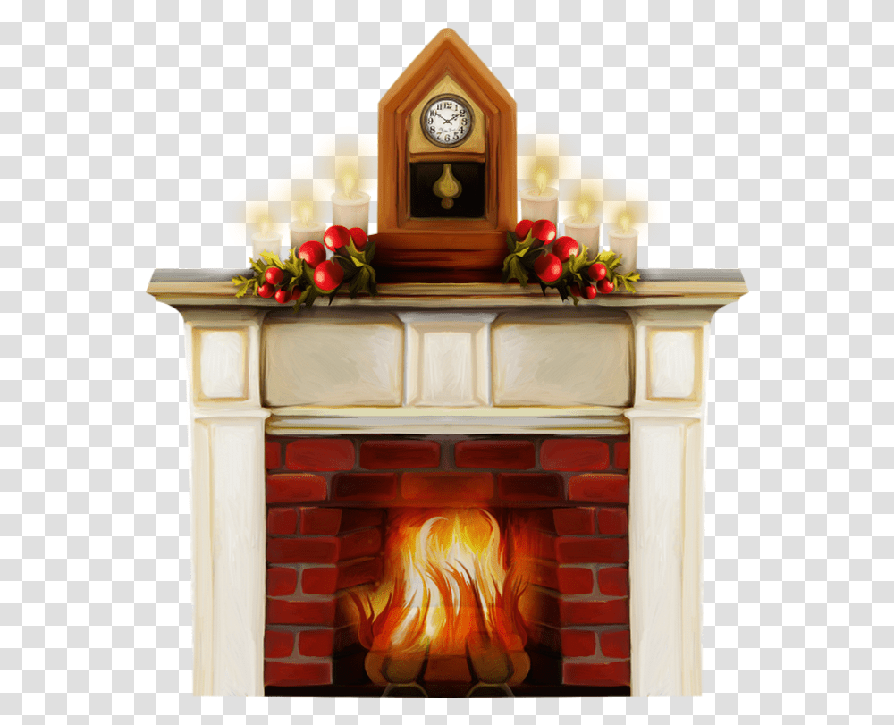 Fireplace Fireplace, Indoors, Hearth, Analog Clock, Clock Tower Transparent Png