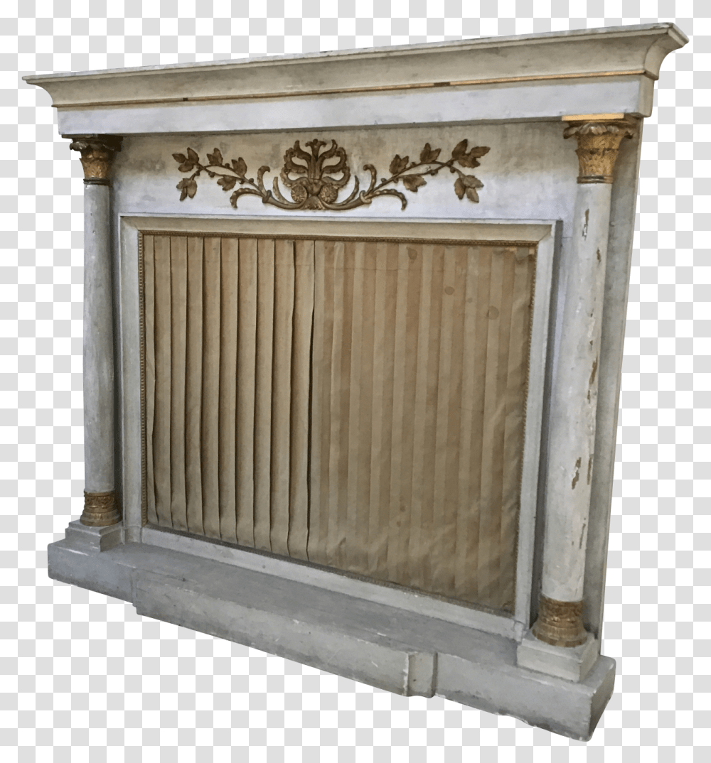 Fireplace Frame In White Painted Wood Cupboard, Furniture, Screen, Electronics, Fire Screen Transparent Png