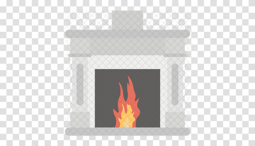 Fireplace Icon Of Flat Style Campfire, Flame Transparent Png