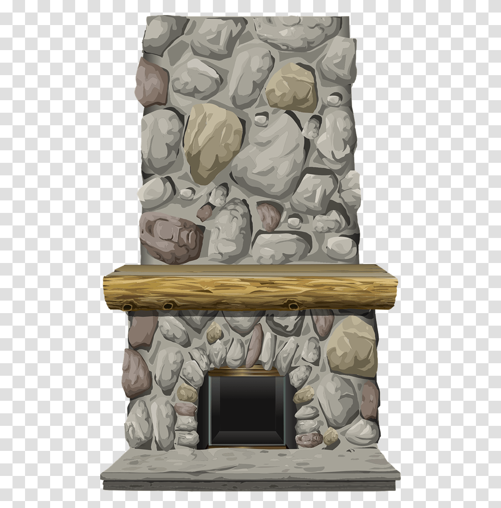 Fireplace Stone Mantel Heat Warmth Rustic Heating Stone Fireplace Clipart, Architecture, Building, Rock, Church Transparent Png