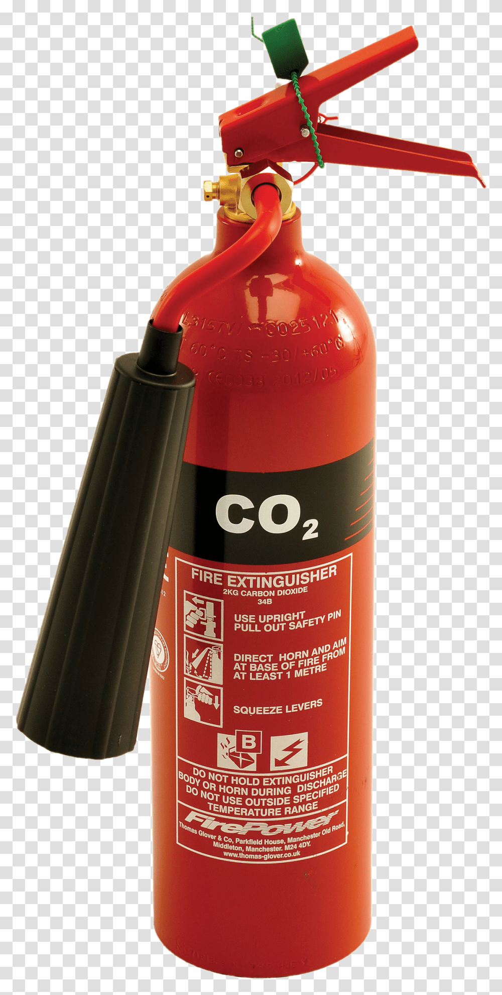 Firepower 2kg Co2 Fire Extinguisher Fire Extinguisher Carbon Dioxide Co2, Bottle, Ketchup, Food, Cylinder Transparent Png