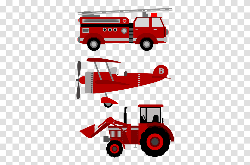 Firetruck Plane Tractor Airplane Images Clip Art Fire Trucks, Vehicle, Transportation, Aircraft, Car Transparent Png