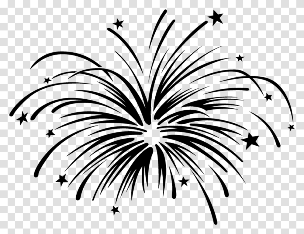 Fireworks Black And White Clip Art Black And White Fireworks Clipart, Gray Transparent Png