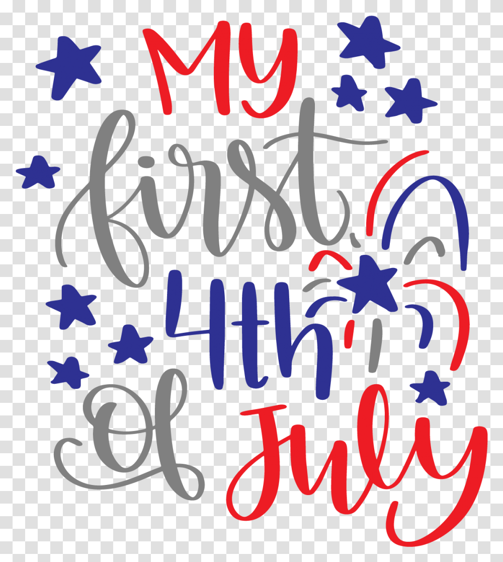 First 4th Of July Clipart, Alphabet, Handwriting, Calligraphy Transparent Png