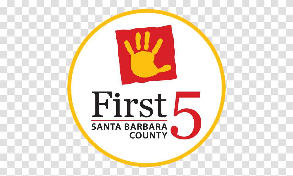 First 5 Circle Logo First State Community Action Logo, Hand, Trademark Transparent Png