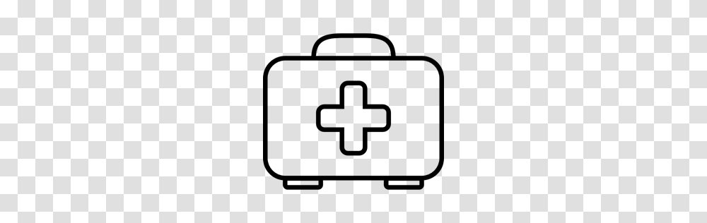 First Aid Bag Sign First Aid Outline Cross Bag Outlined, Gray, World Of Warcraft, Halo Transparent Png